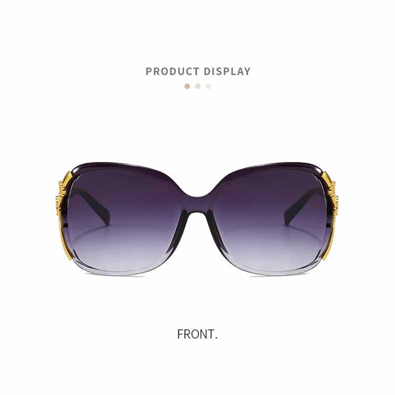 Klassische Große Fassung Fuchs Kopf Reflektierende Flache Gläser Mode Kamelie Sonnenschutz Sonnenbrille Brillen