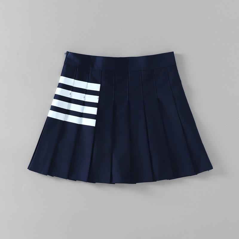 

Женская плиссированная юбка-платье в японском стиле, весенняя плиссированная юбка для колледжа, боковая молния на подкладке, юбка трапециевидной формы, короткие юбки M темно-синий