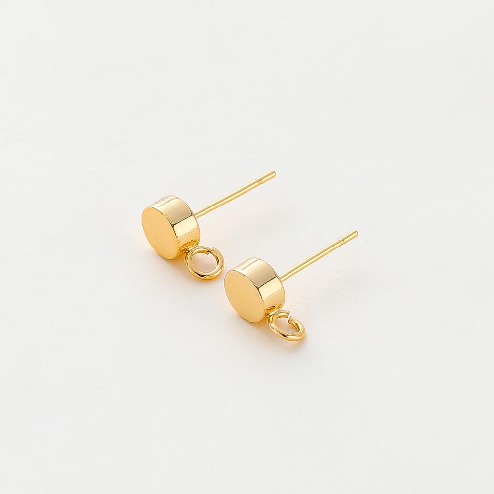 10Pcs 14K/18K Gold Color Plated Brass Ear Stud with Hoops Earring Hooks for Jewelry Making DIY Earrings Accessories Supplies