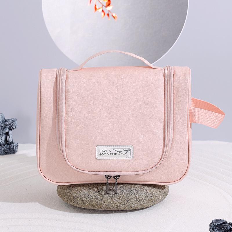 

Большая портативная дорожная косметичка с крючком для туалетных принадлежностей розовый