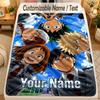 Flannel BlanketMy Hero Academia Custom Name Text Personalized Soft Warm Throw Blanket Home Decor Gift