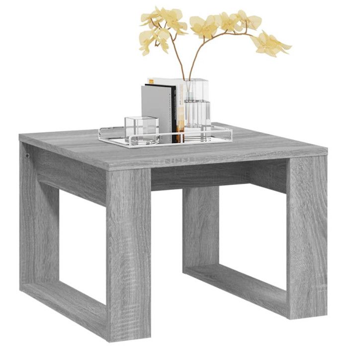 825826 vidaXL Side Table Sonoma Grey 50x50x35 Cm Engineered Wood