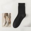 Men's Spring-Autumn Mid-Calf Sweater Cotton Socks with Wicking and Antimicrobial Properties, Pure Color, Business Use