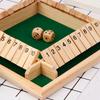 Wooden Dice Board Game Shut The Box for 4 Players Flaps & Dices Game Parent-children Interaction Family Entertainment