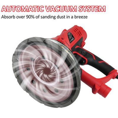 Lixadeira de drywall portátil 850W Lixadeira elétrica com 12 discos de lixa Velocidade variável 1500-2600 RPM