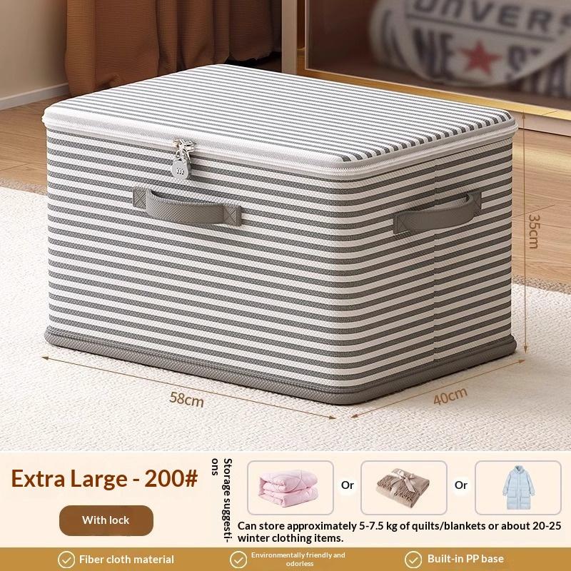 Lockable Storage Box Dustproof Organizers Non-Woven Wardrobe Space Saving Bag House-Moving Bedding Box Travel Storage
