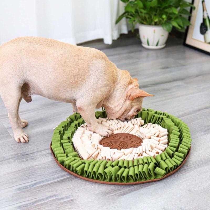 Dog Snuffle Mat Interactive Treat Puzzle Toys Slow Feeder with Licking Mat Improving Intelligence for Puppy 19" x 19"