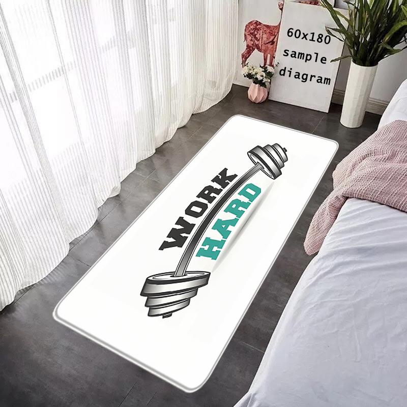 Floor Mat GYM Exercise Time Non-slip Foot Rug for Entryway Hallway Carpet Kitchen Water Adsorbed Rugs Bedside Mats Home Decor