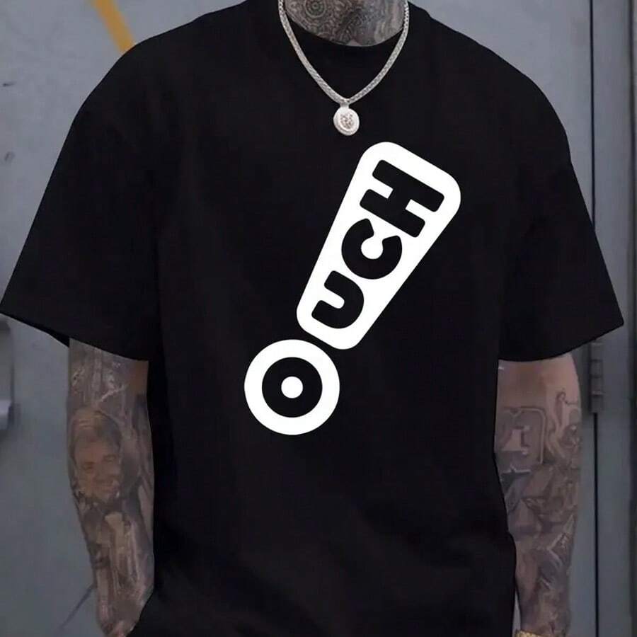 Simple And Fashionable Letters! Pattern Printed Unisex s Round Neck Short Sleeved T-Shirt XXXL