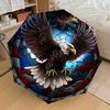1PC Eagle Stained Glass Umbrella-8-Rib Reinforced, Automatic Open, Lightweight & Durable, Cute Fashion Accessory for Outdoor-T117