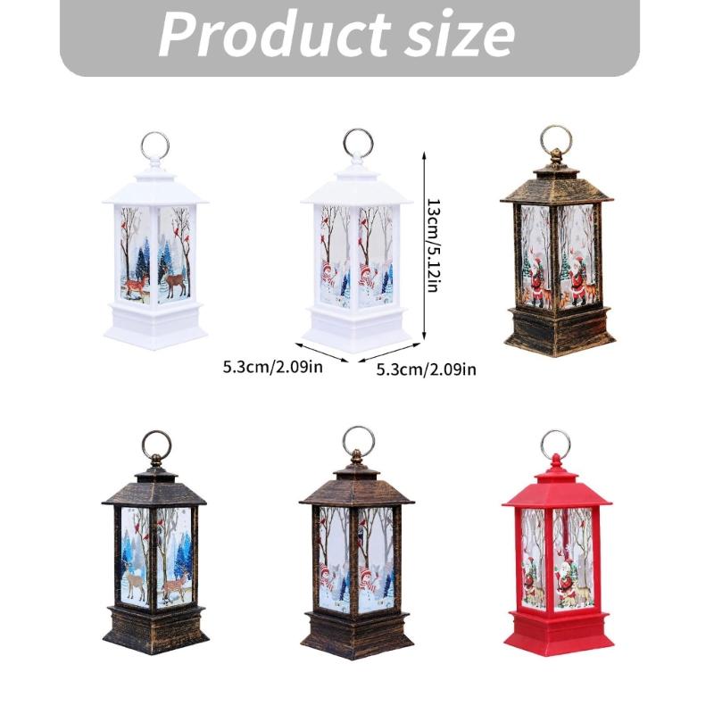 Christmas Party Lantern, Compact ABS Lighted Holiday Ornament for Mantel Tabletop Bookshelf and Shop Window Styling