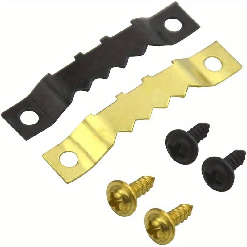 120 Sets Double-sided Serrated Hook Double-hole Hardware Picture Frame Hook Flat Head Screw Sleeve Box