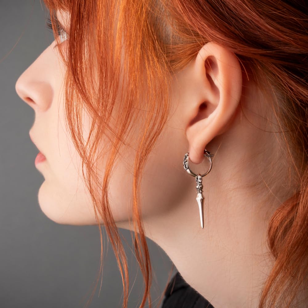 Artemis Kings AKE0103 Spear Earrings Silver Accessories for Men and Brand Hoop Drop 925 (Single Ear) - Women, Jewelry, Silver, Earrings, Earrings,