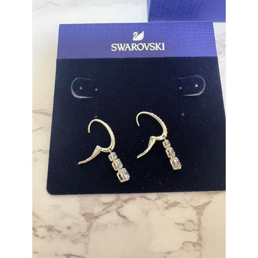 Used SWAROVSKI Swarovski earrings 3 stones