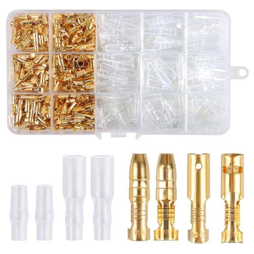 

Клеми FINGOOO Giboshi, Набір 400 шт., Латунь, Золото, Обтискне з єднання, Faston, з ізоляційною гільзою, З єднувач, Автомобіль, Мотоцикл, Динамік, 3,9 мм