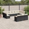 VidaXL Garden Lounge Set with Cushions 13 Pcs, Patio Sofas, Patio Furniture Set, Outdoor Furniture, Black 3258857