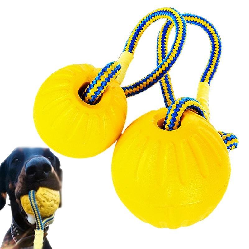 Interaktiver Hundekauball mit Seil Langlebig Bissfest Schwimmendes Haustierspielzeug Für Alle Hunderassen