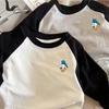 Cotton Kids Long Sleeve Crew Neck Cartoon Print T Shirt Boys Girls Soft Casual Tops