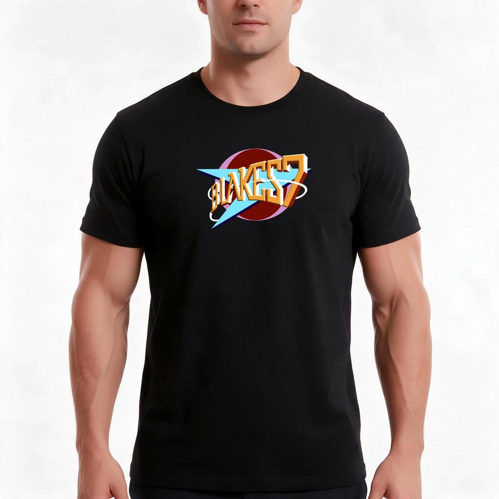 Blakes 7 Logo Classic Tshirt Summer Casual Cotton Tee Oversized Streetwear Tops Vintage Graphic Print Unisex Unisex Unisex