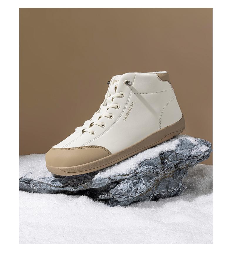 HOBIBEAR Fleece-Lined Slip-On Winter Mid-Top Wide-Toe Casual Outdoor Shoes