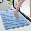 Embossed Entrance Doormat Thick Memory Foam Bathroom Mat Non-Slip Water Absorbent Foot Pad for Toilet Shower Room Home Interior
