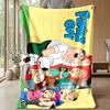 Family Guy Theme Blanket Soft Flannel Blanket Plush Throw Blanket Cozy Sofa Bed Blanket for Home Decor