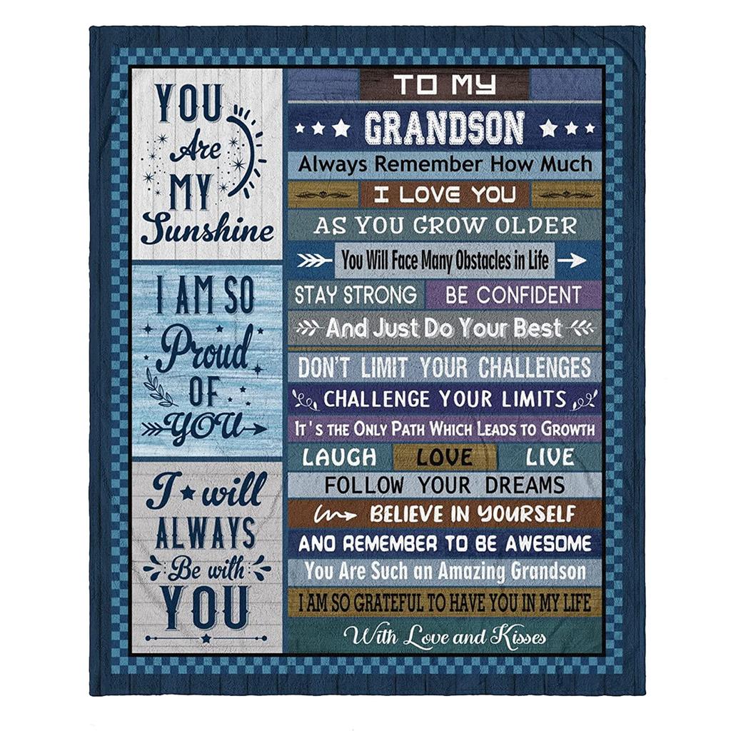 Gift For Grandchild, Grandchild Blanket 60 X 50 In Birthday Gift From Grandparents To Adult Grandchild, Throw Blanket For Grandchild