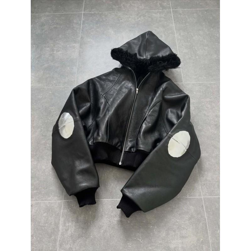 Y2K Vintage Oversized PU Leather Jacket