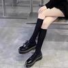 Black British College Style Small Leather Shoes Women's Skirt 2025 New Platform Retro French Japanese Single Shoes Versatile