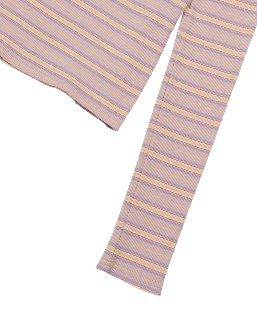 SUNDAY FRUIT MARKET W) Sun Stripe Ls Tee Pink