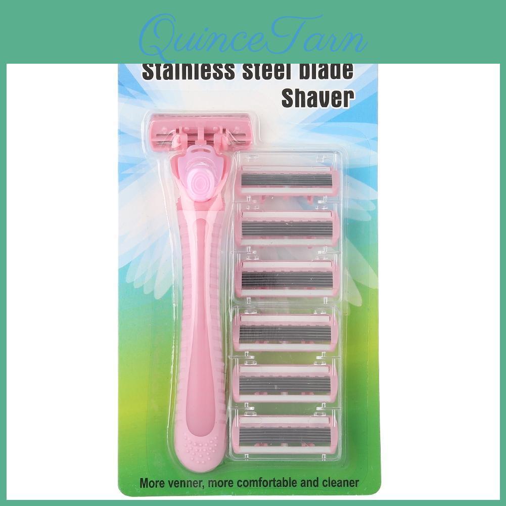 Sixlayer 6pcs Women Blades Female Body Hair Removal Manual Epilator With 1 Handle