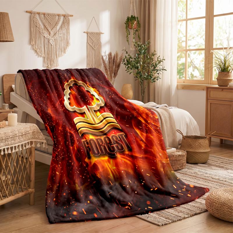 Coperta in Flanella con Stampa Calcio Nottingham Forest Morbida Calda Coperta da Divano Letto per Casa Ufficio Camera da Letto