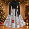 Women's Casual Vintage Christmas Print Neck Dress