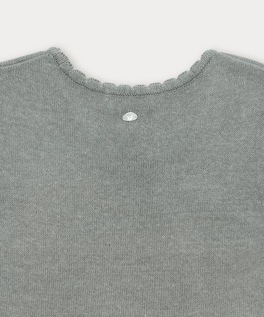 Sseomweeobeoteo Cotton Ribbon Knit Dress - Gray