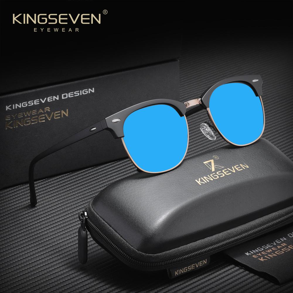 KINGSEVEN Luxury Causal Large Frame Sunglass Women Sunscreen Fashion Polarized UV400 Glasses Outdoor Driving Alloy Eyeglasses