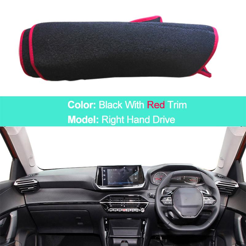 Car Dashboard Cover for Peugeot 2008 E-2008 208 E208 GT - Carpet Dashboard Pad Sun Protection UV Cushion Car Accessories
