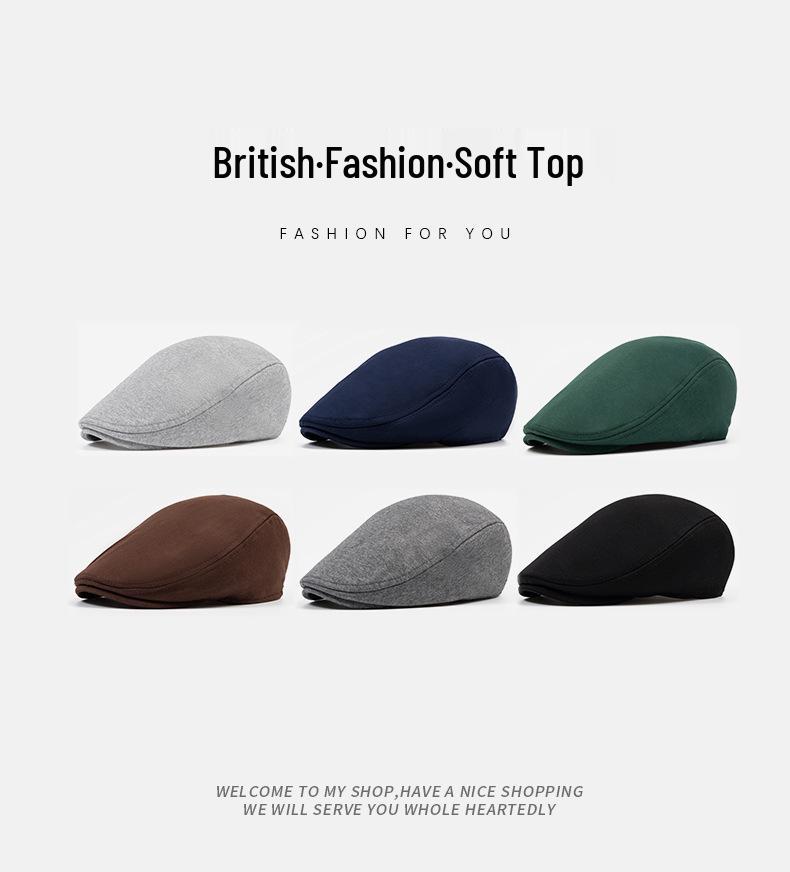Unisex Large Head Flat Cap - Warm Autumn/Winter Beret Newsboy Cap