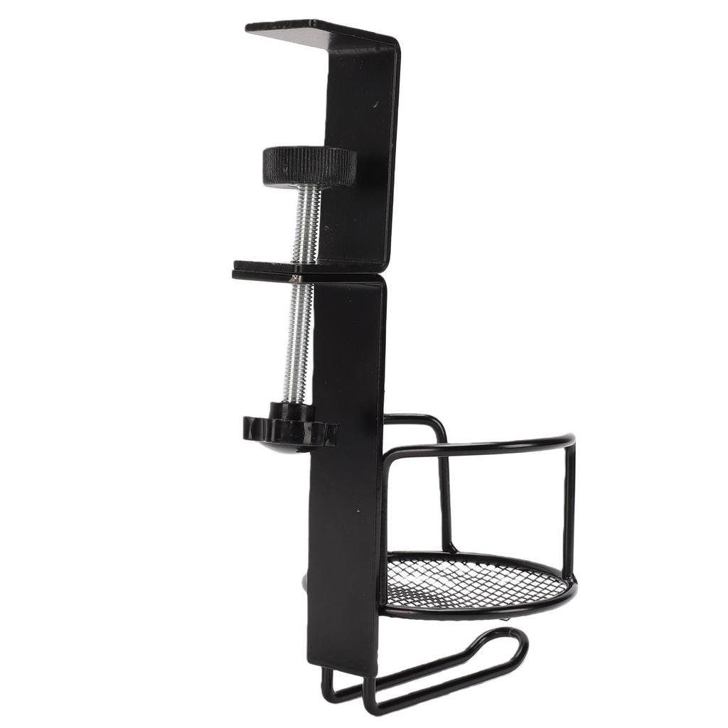 Desk Cup Holder Headphone Hanger Metal 2 in 1 Table Cup Holder Under Desk Headphone Bag Hook for