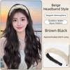 Clip in Wide Knit Headband Wig Hair Hoop Long Wavy Curly  Hair Half Headband Wig  Daily Wear