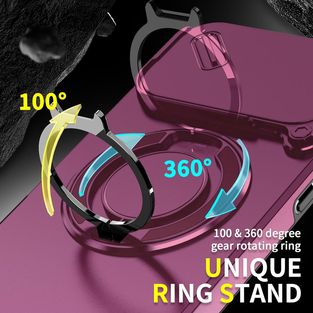 Case For iPhone 18 17 16 14 13 12 15 Pro Max Plus 16e 17e Air Armor Slide Camera Ring Magnetic Stand Shockproof Phone Funda