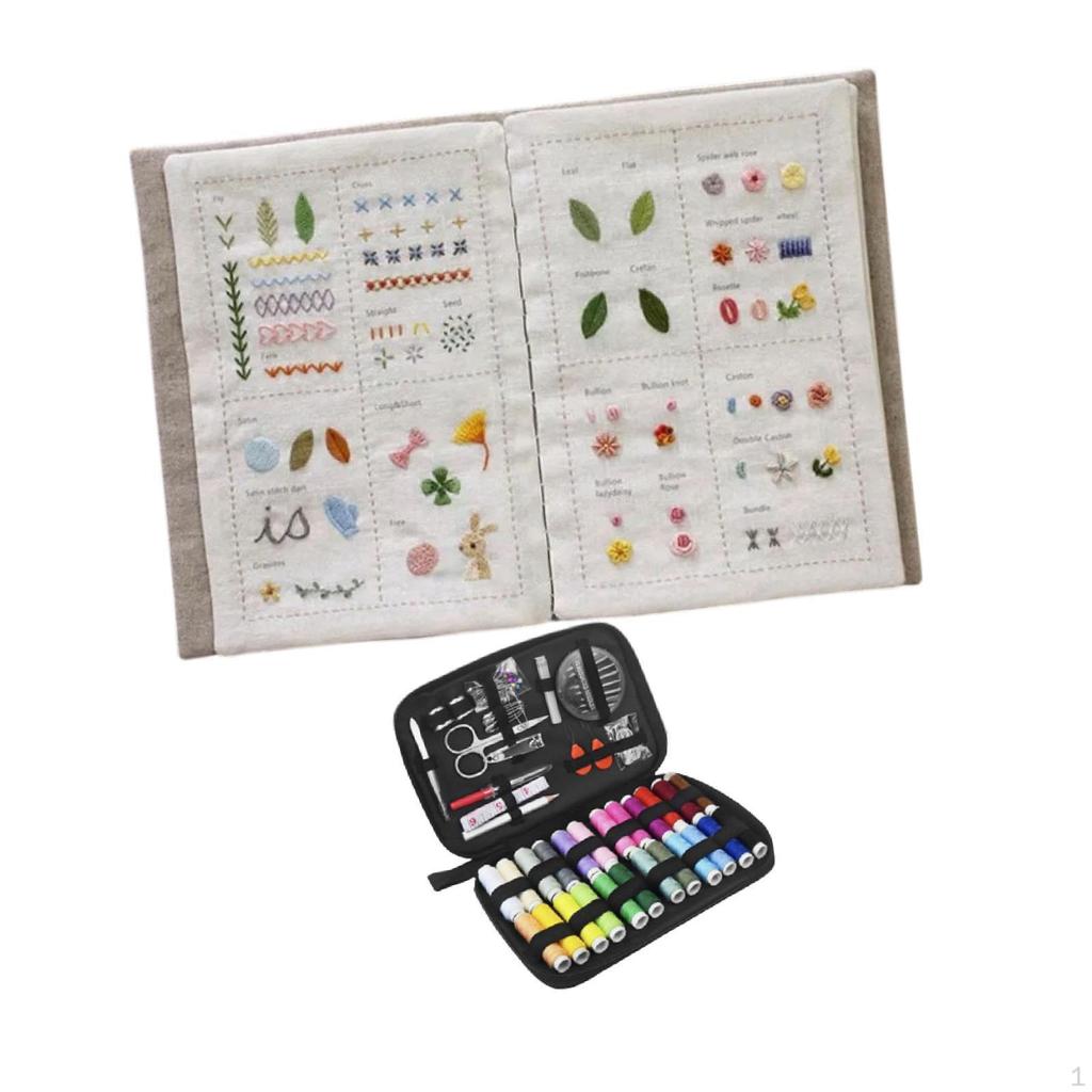 DIY Stitch Book Guide Educational Practice Craft with Tools for Beginners Embroidery