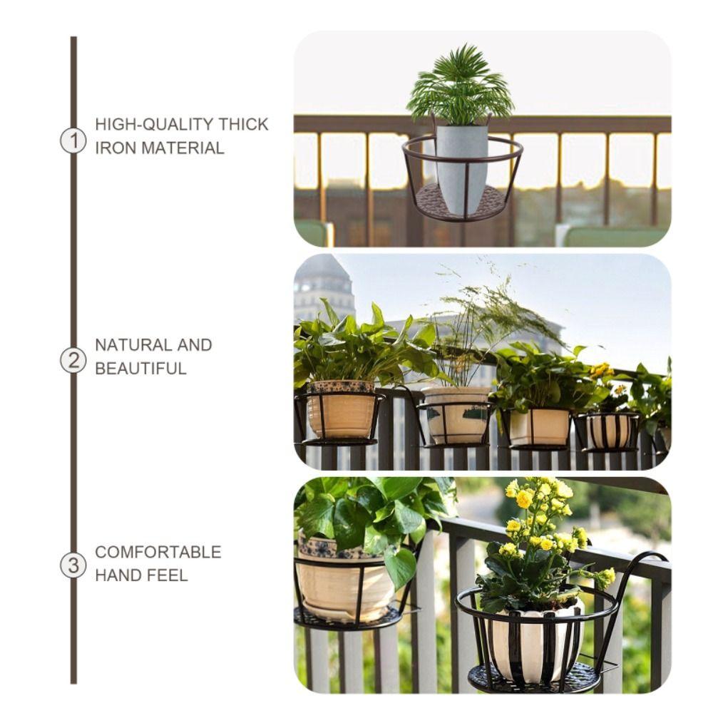 Metal Flower Pots Stand Hanging Potted Plant Rack Patio Garden Hanging Basket  Living Room