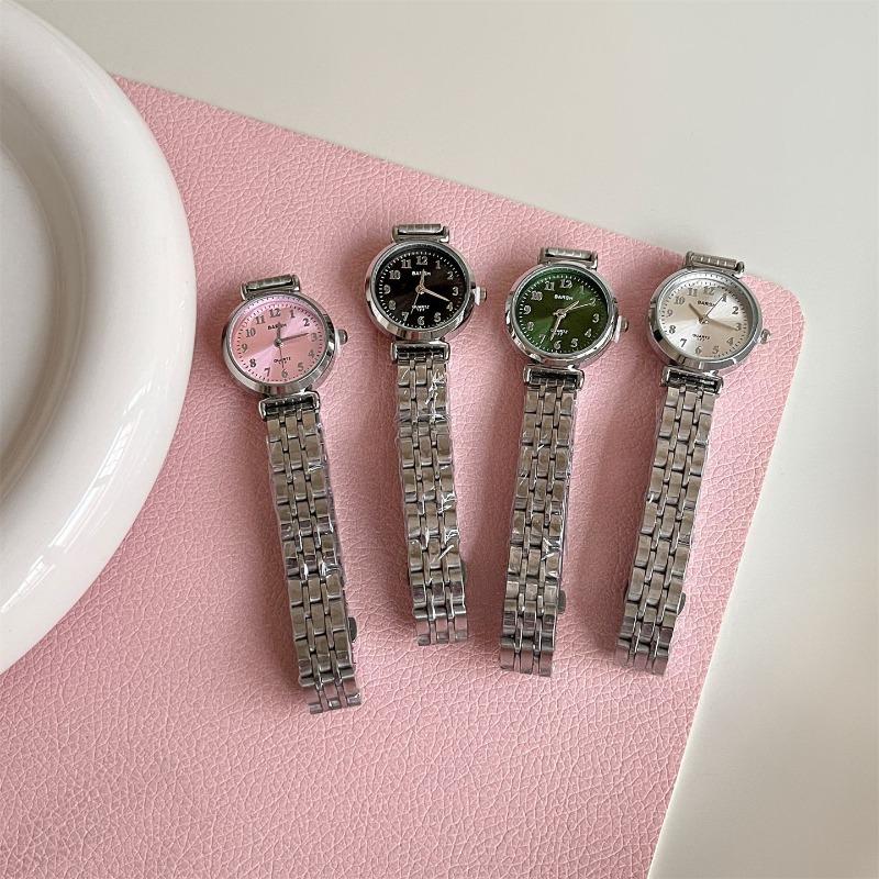 Vintage Round Dial Women's Watch Ladies Arabic Quartz Female Wristwatch Girl Clock Sliver Bracelet Watches Relgio Dropshipping