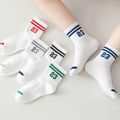 5 Paare Kinder Netzsocken Frühling Sommer Mittelhohe Socken 1-8J Junge Mädchen Dünn Atmungsaktiv Kinder Sportsocke Streifen Zahl Baby Schuhe