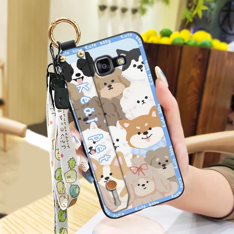 Shockproof Durable Phone Case For Samsung Galaxy A510/A5 2016/SM-A510F Wrist Strap Anti-dust Anti-knock Soft Case Ring