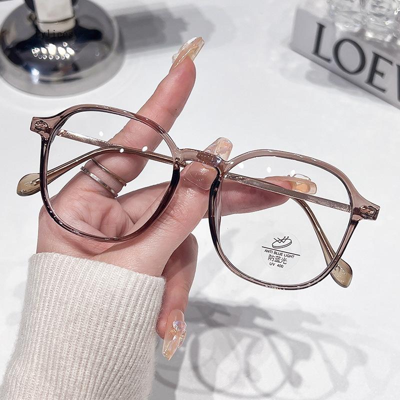 Fashion Anti-blue Light Reading Eyelasses Women's Transparent Glasses Frame Trendy Round Plus Diopter Presbyopia Eyewear To +4.0