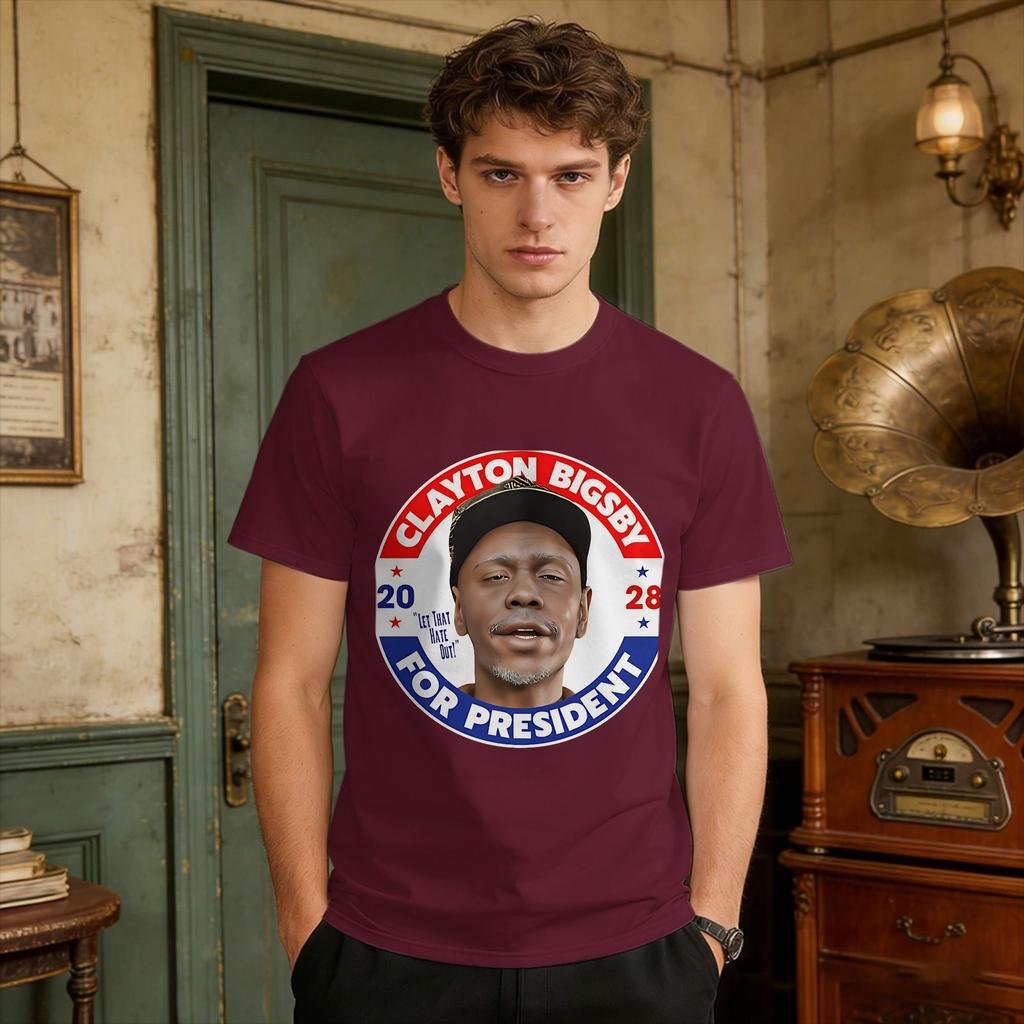 Clayton Bigsby For President TShirt Novelty TShirts Short Sleeves Streetwear Tops Summer Cotton 4xl 5xl 6xl Top Tees