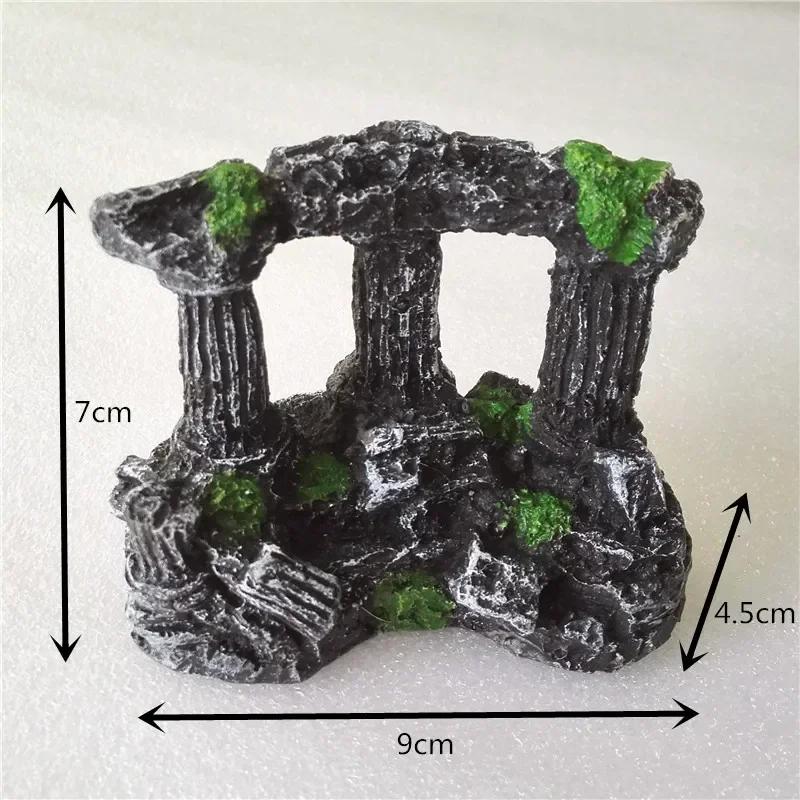 1pcs Fish Tank Decoration Retro Resin Rome Pillar Creative Fishbowl Landscape Decorations Resin Craft Gift Aquarium Accessories