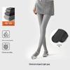 Gray Cotton Leggings: Warm, Thick, Threaded Slim Pantyhose for Autumn & Winter