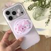 Pink Polka Dot Strawberry Magnetic Phone Case for Small Animals, Compatible with iPhone 17/16 Pro Max/15 Pro
